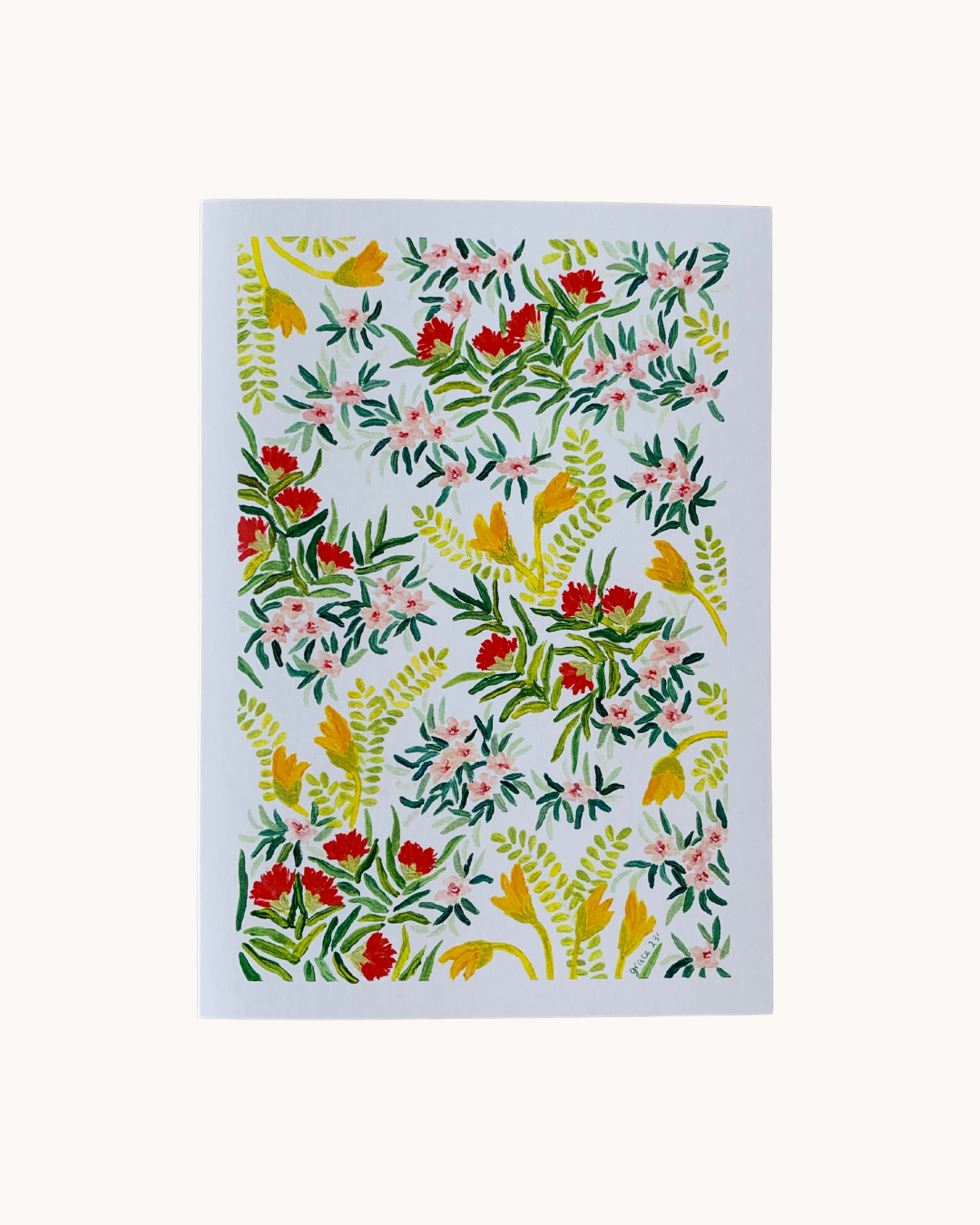 Greeting card - painted florals