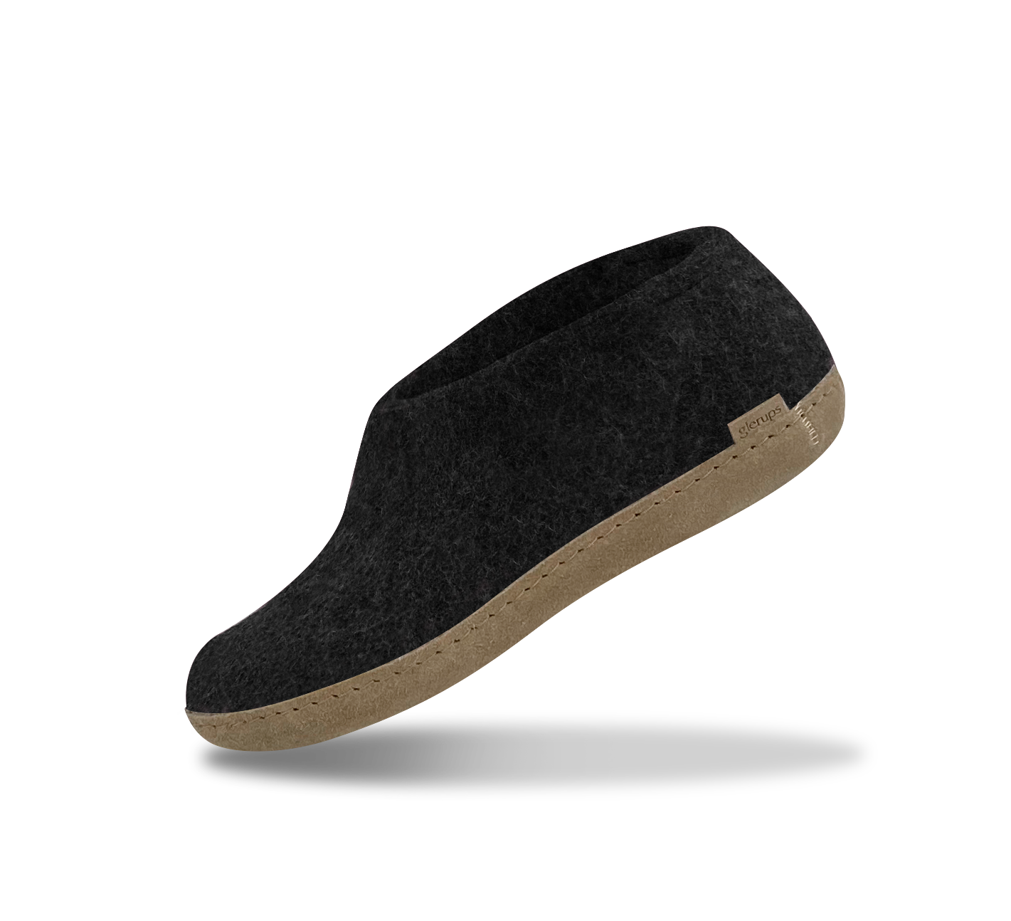 Glerups leather sole shoe in charcoal