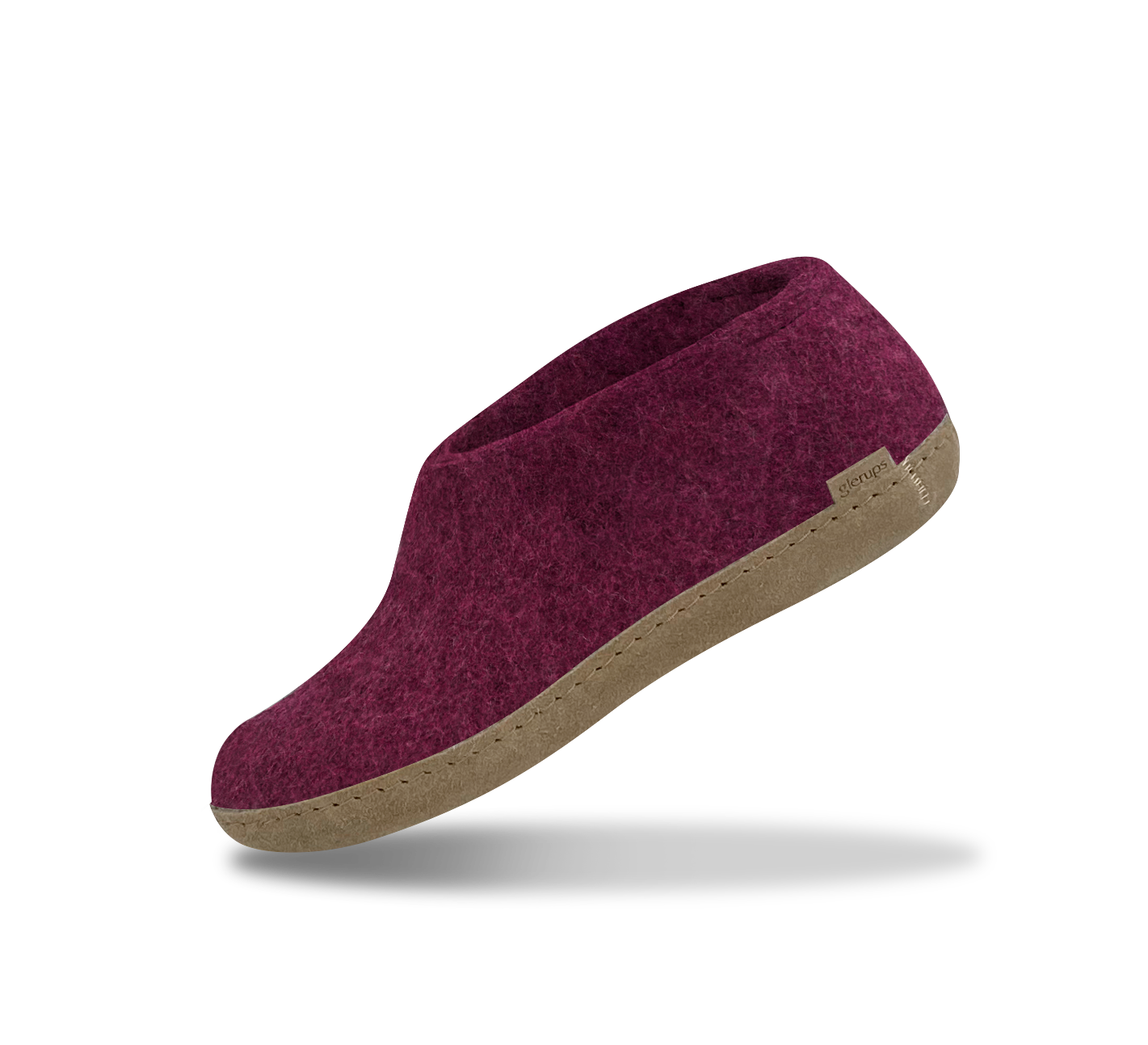Glerups leather sole shoe in cranberry