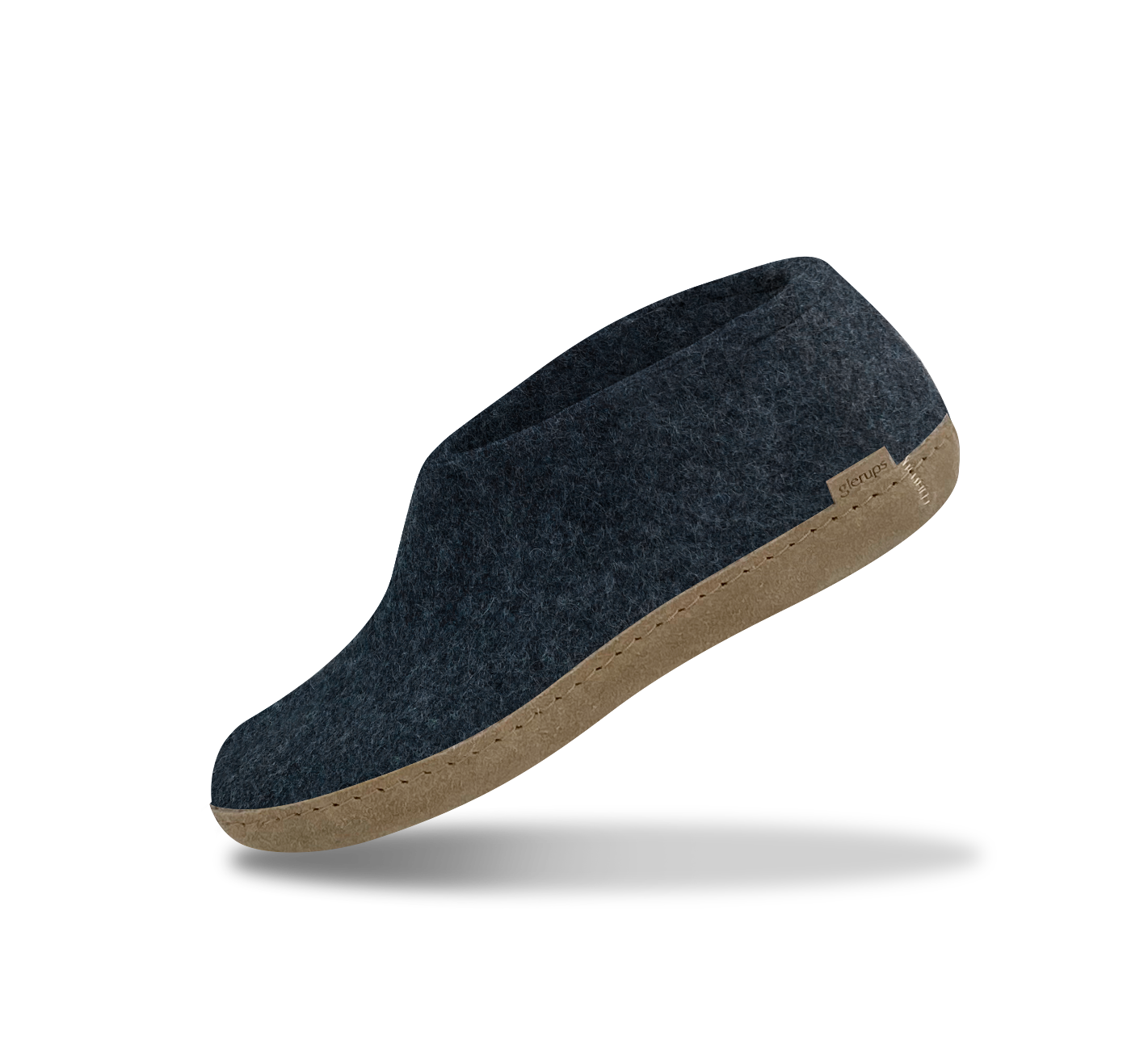 Glerups leather sole shoe in denim