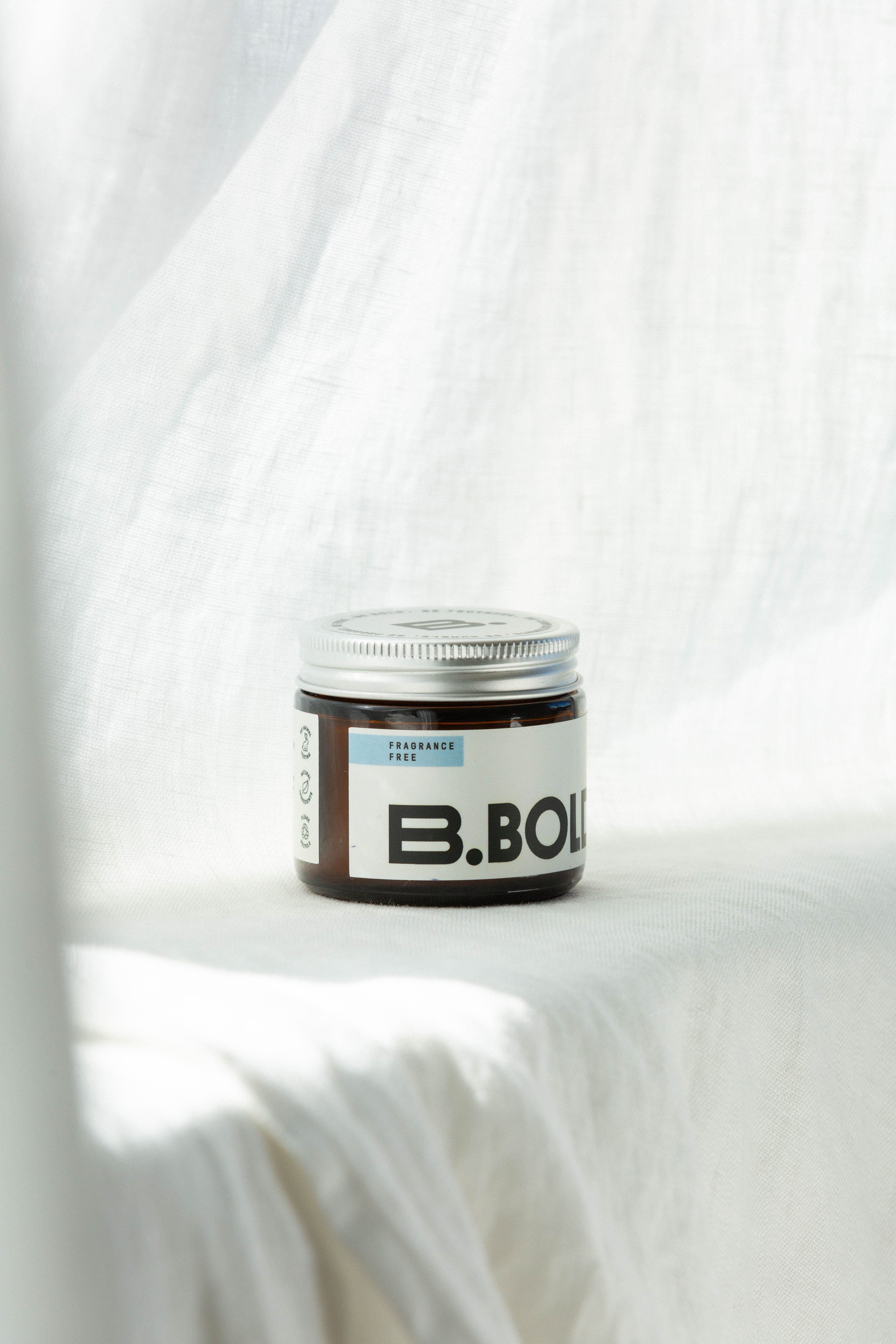 b.bold bicarb free fragrance free deodorant on white background
