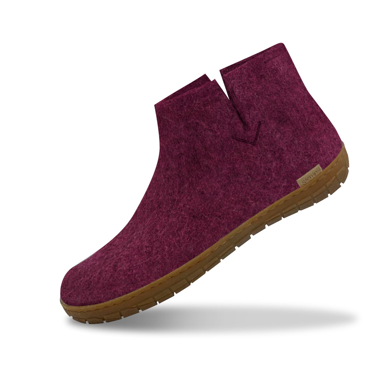Glerups honey rubber sole boot in cranberry
