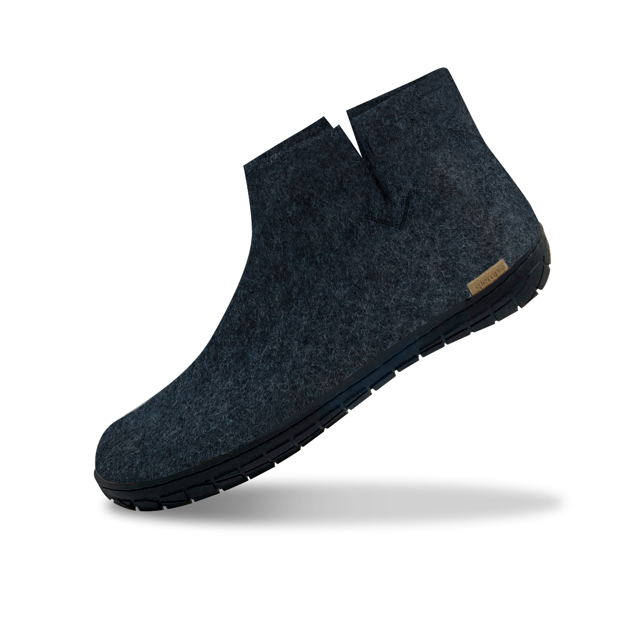 Glerups black rubber boot in denim