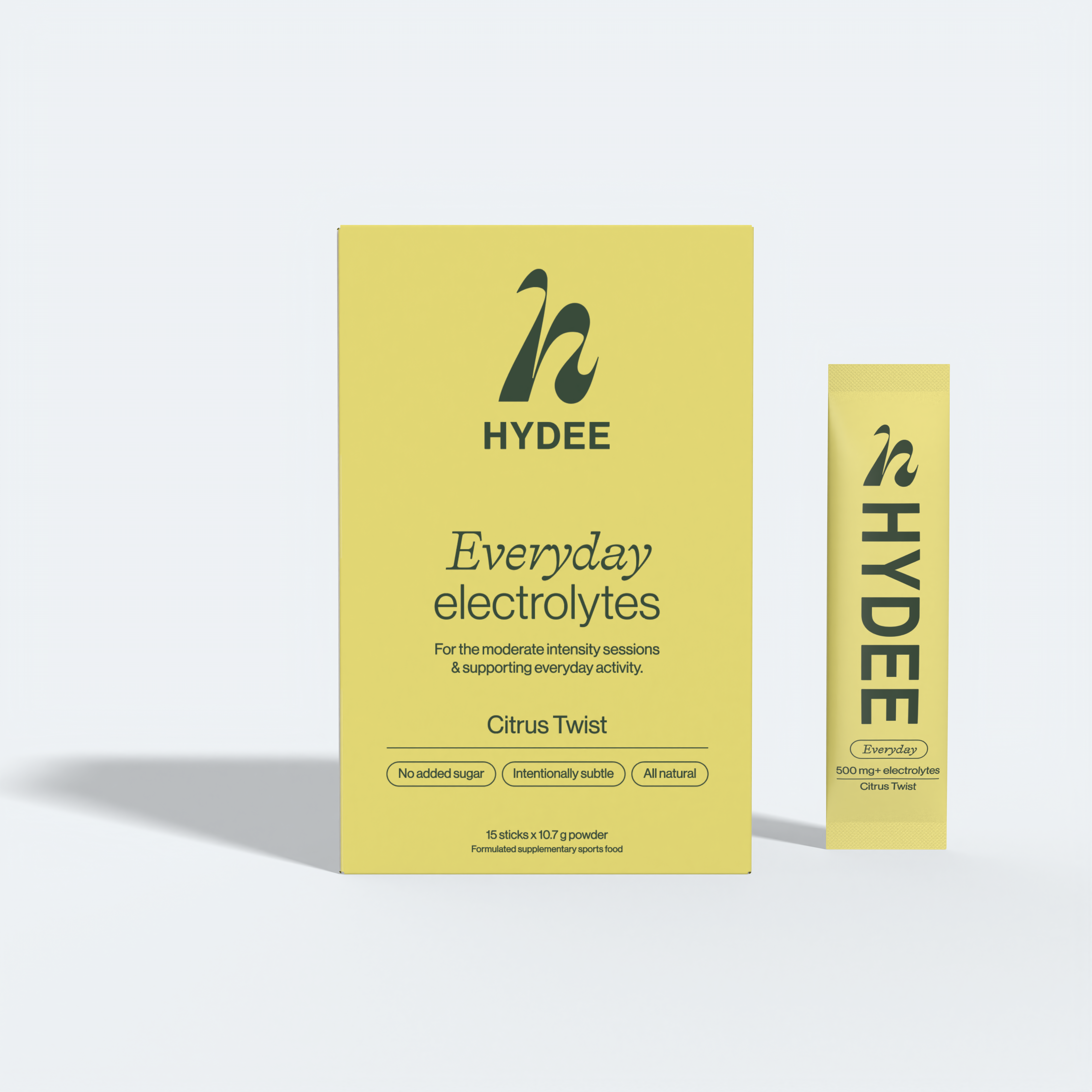 Hydee Everyday Citrus Twist electrolytes box and sachet