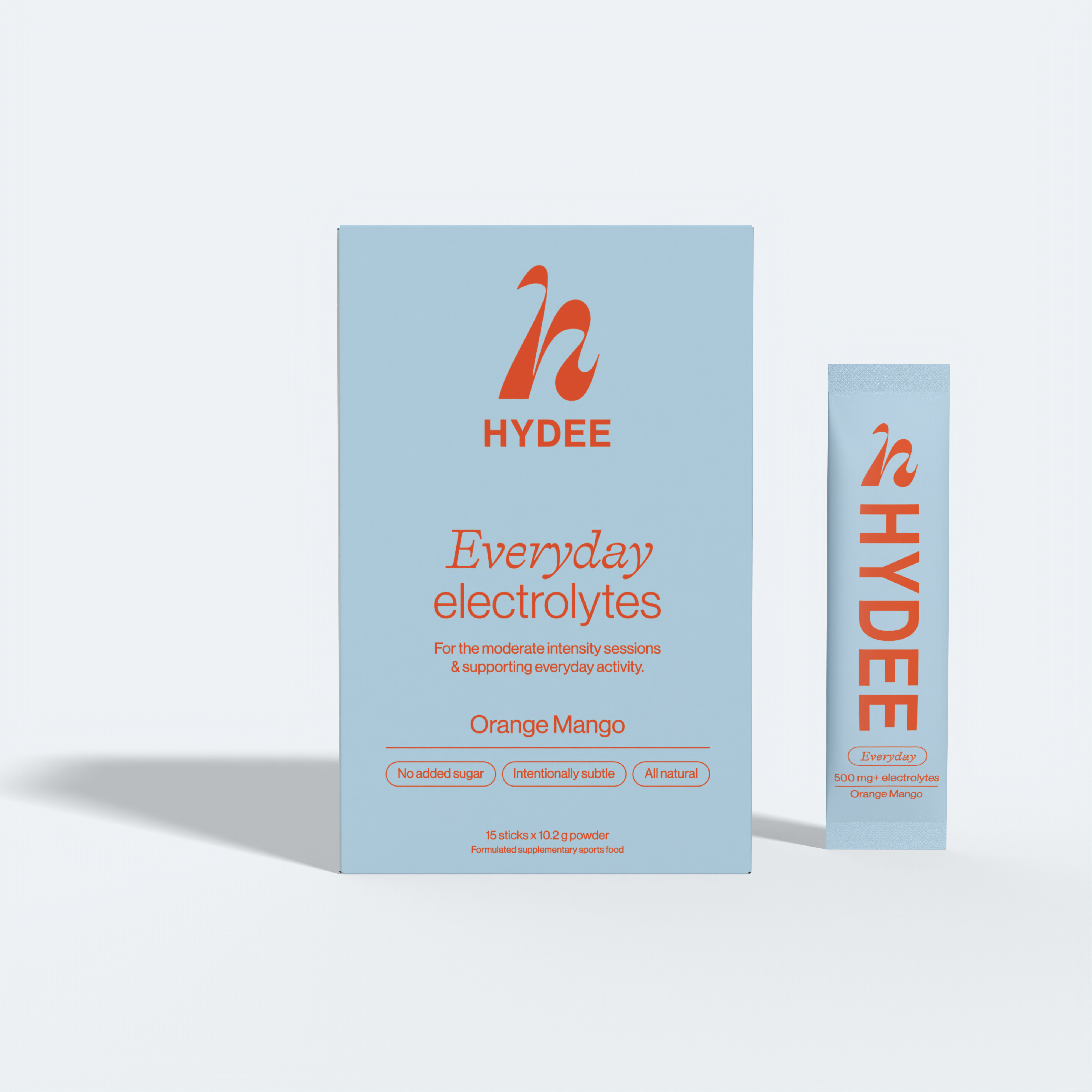 Hydee Everyday Orange Mango electrolytes box and sachet