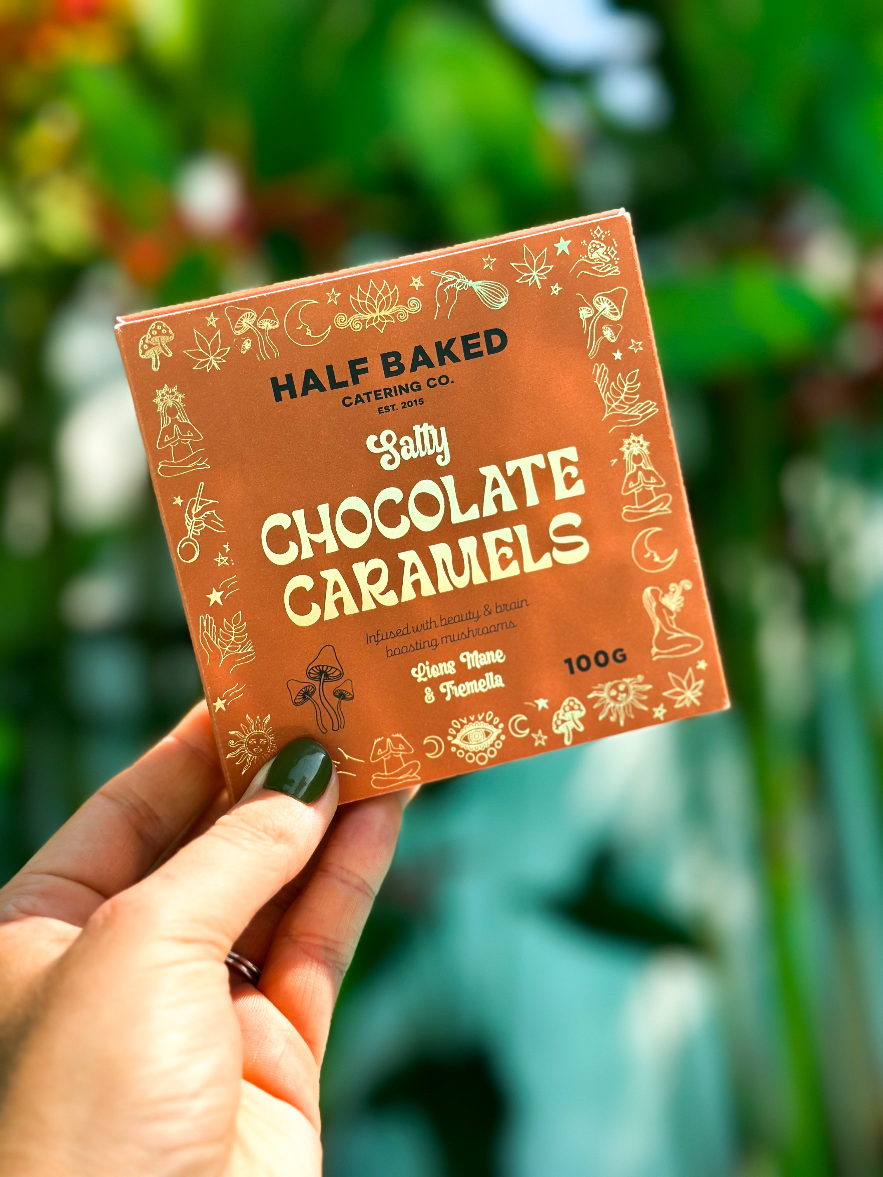 half baked catering co. salty chocolate caramels