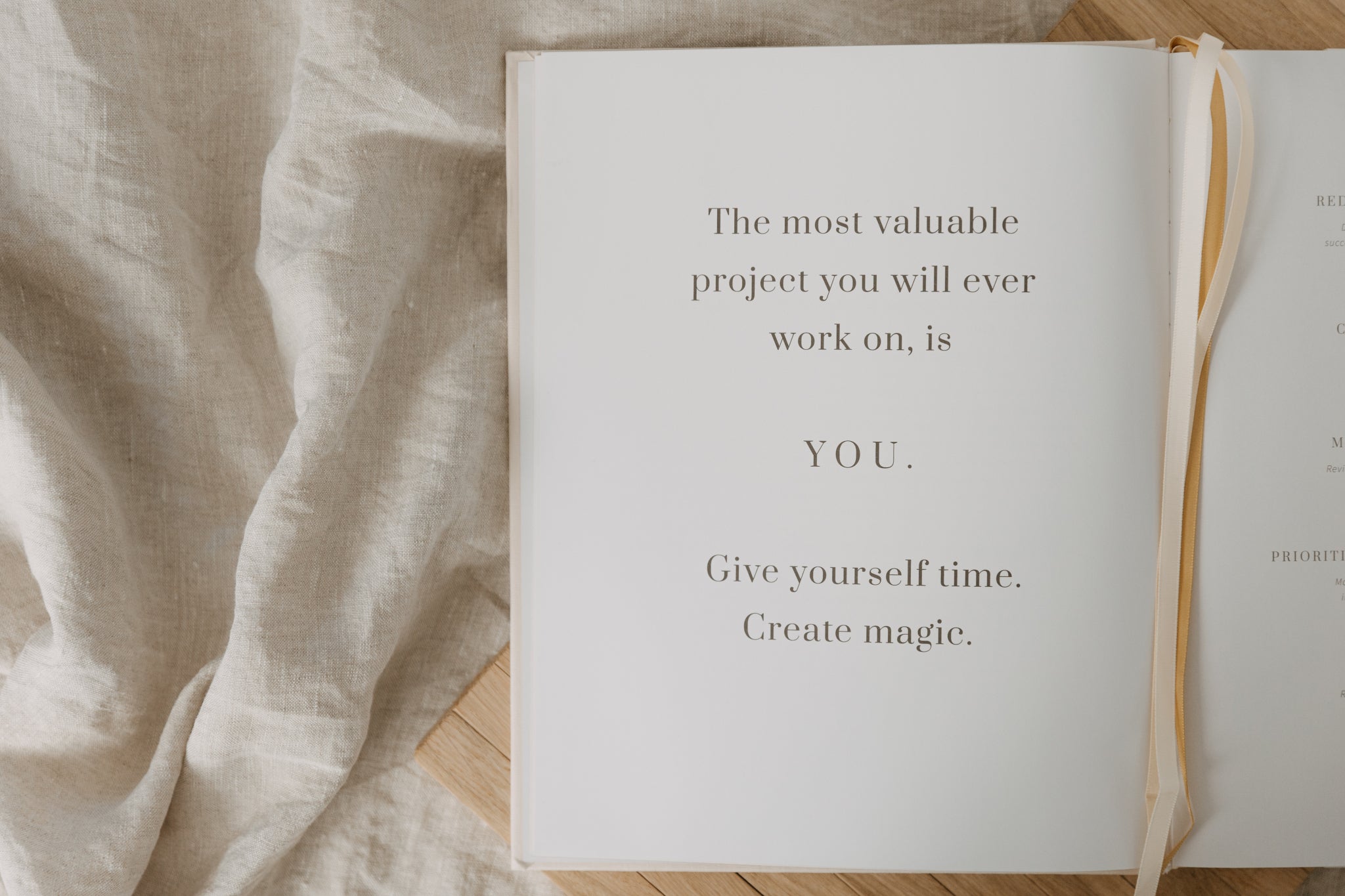 Open Olive and Page YOu wellbeing journal