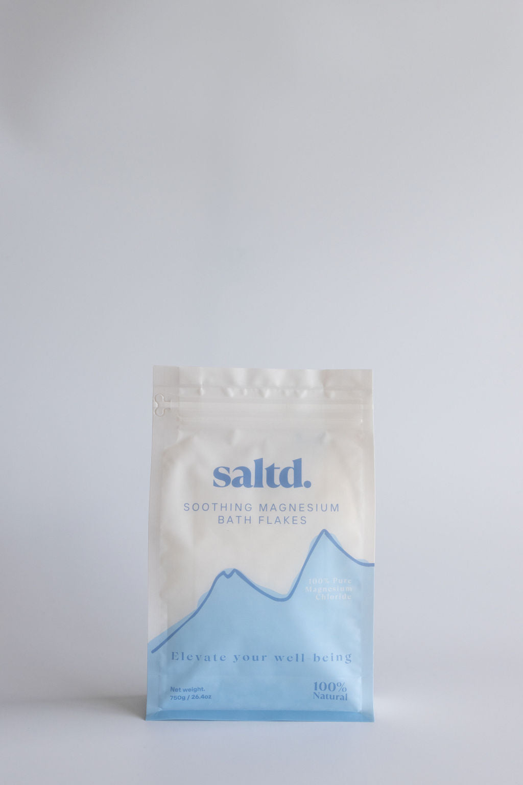 Package of 'saltd.' magnesium on a white background