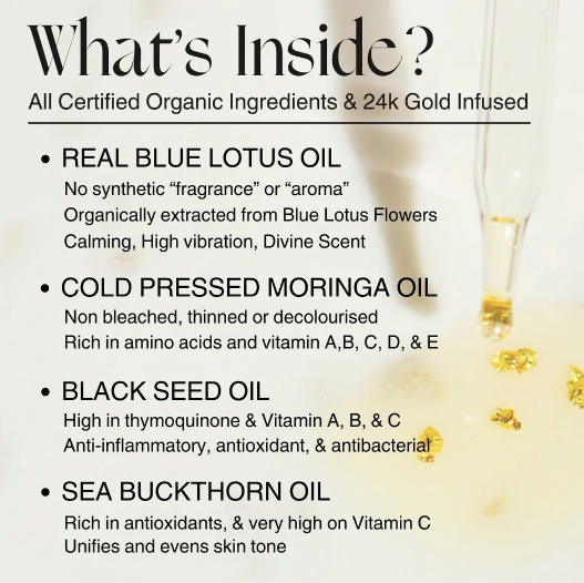 Information about Kiss the Earth celestial face oil ingredients