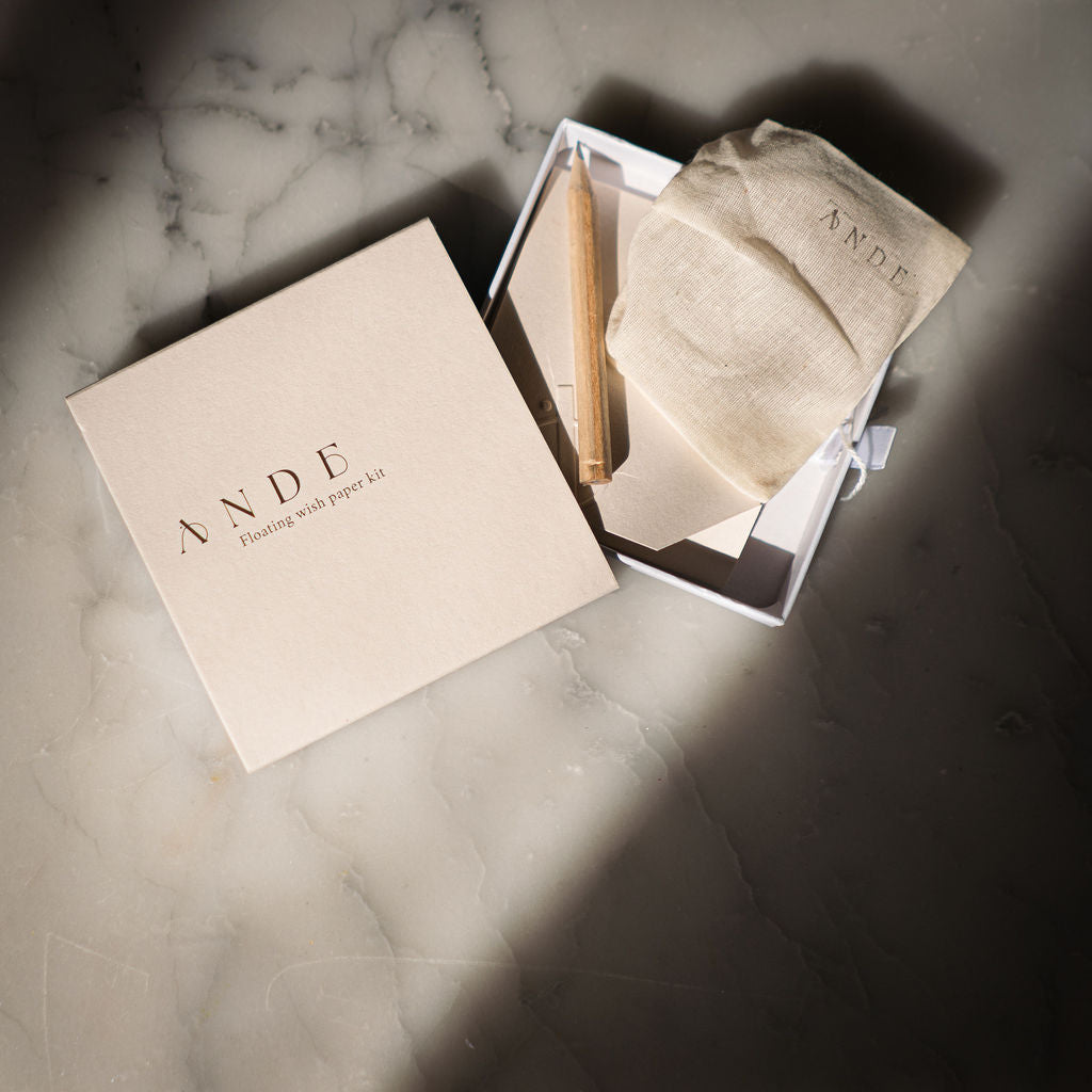 Ande floating wish paper kit unboxed