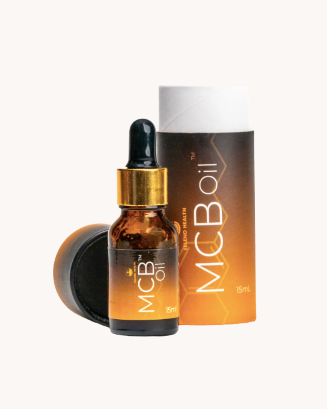 SELENO HEALTH MCB oil bottle and container