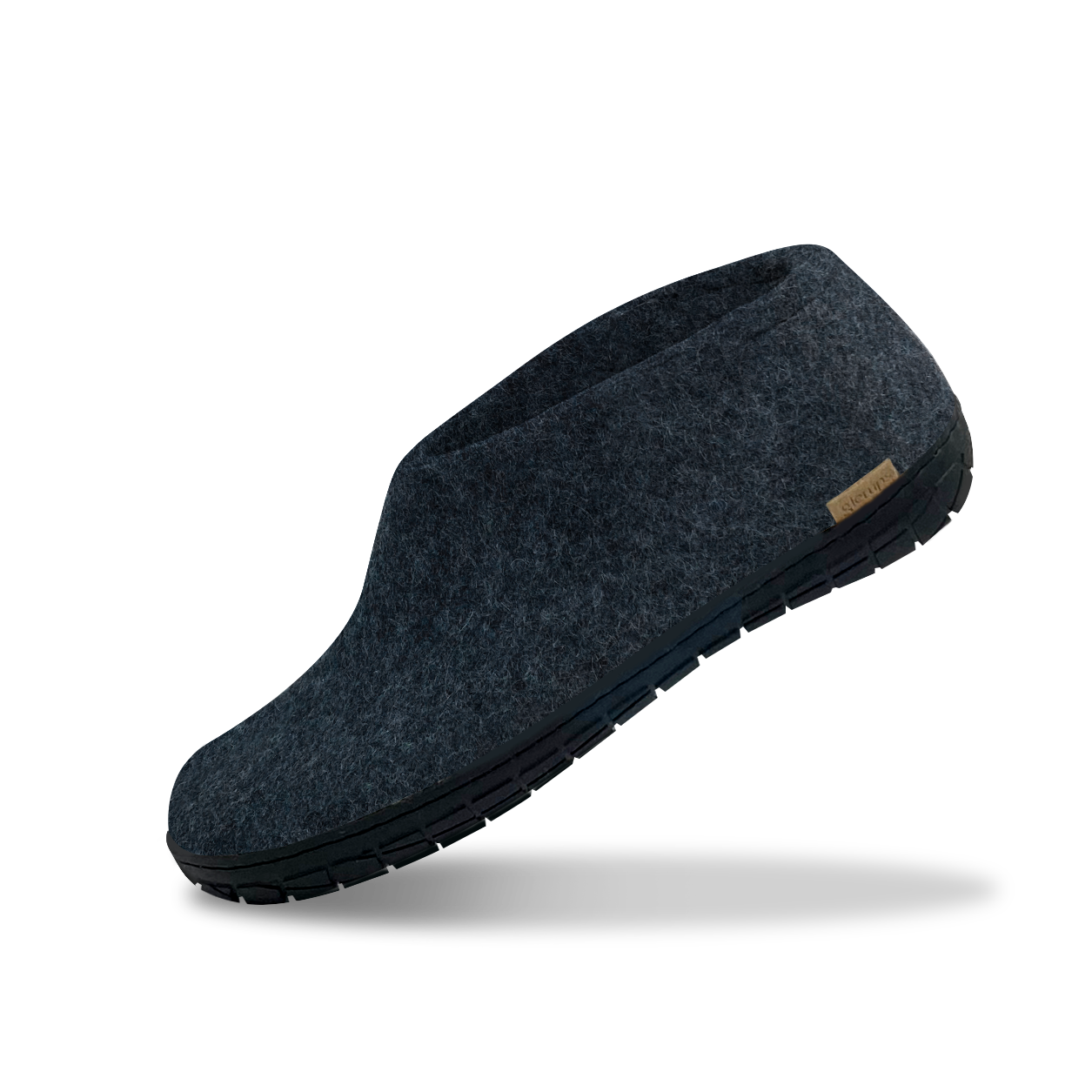 Glerups black rubber shoe in denim