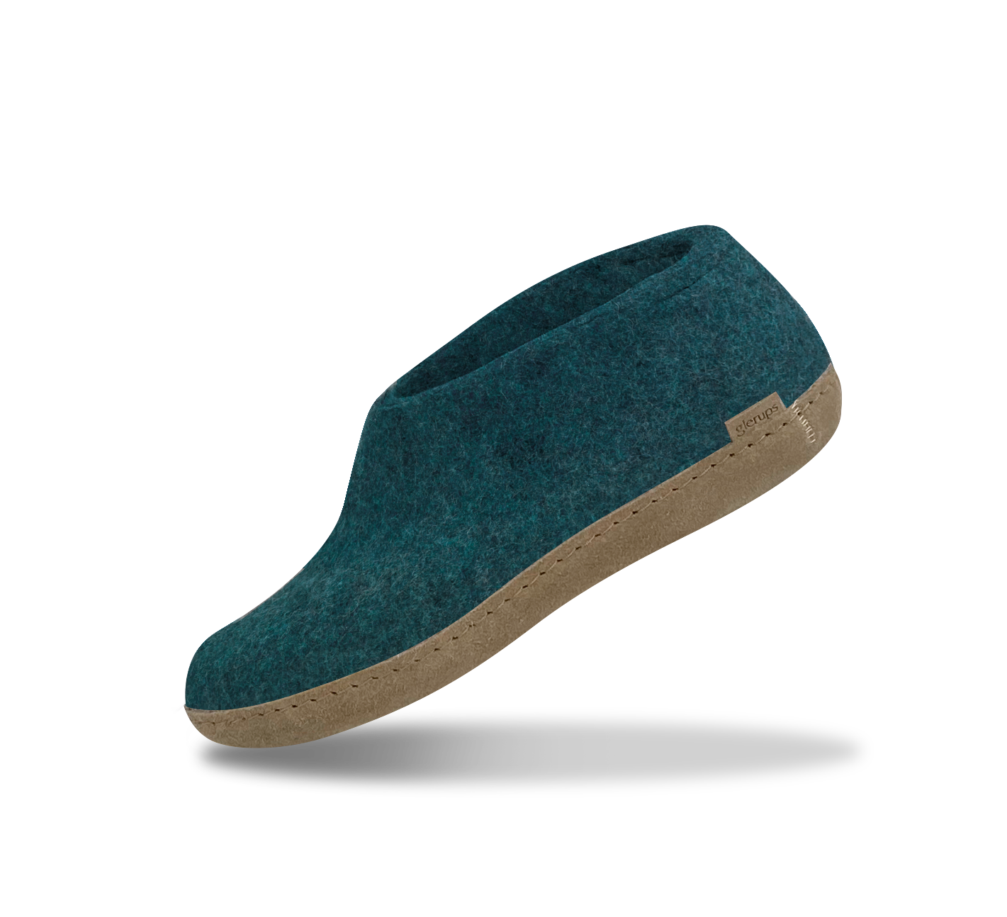 Glerups leather sole shoe in petrol
