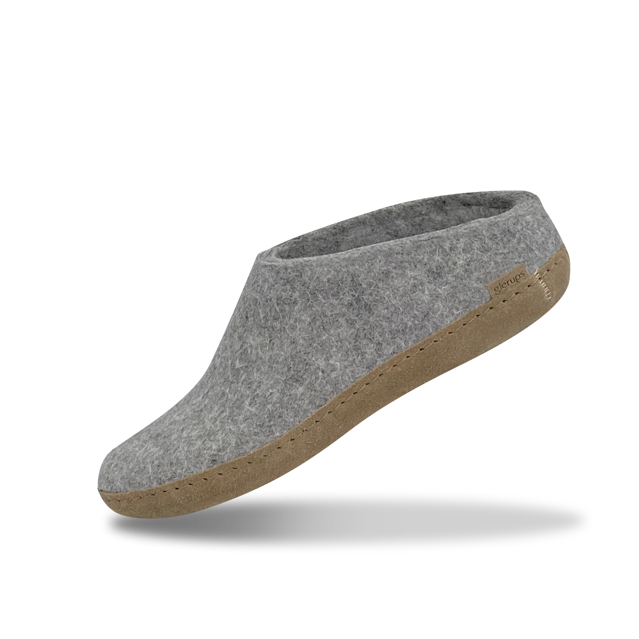 Glerups leather sole slip ons in grey