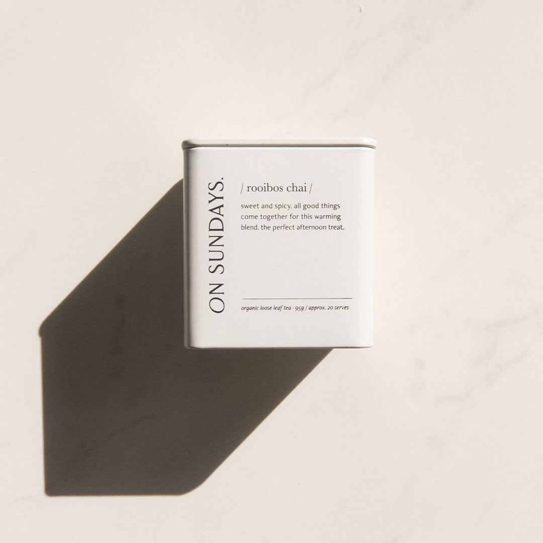 On Sundays rooibos chai organic loose leaf tea