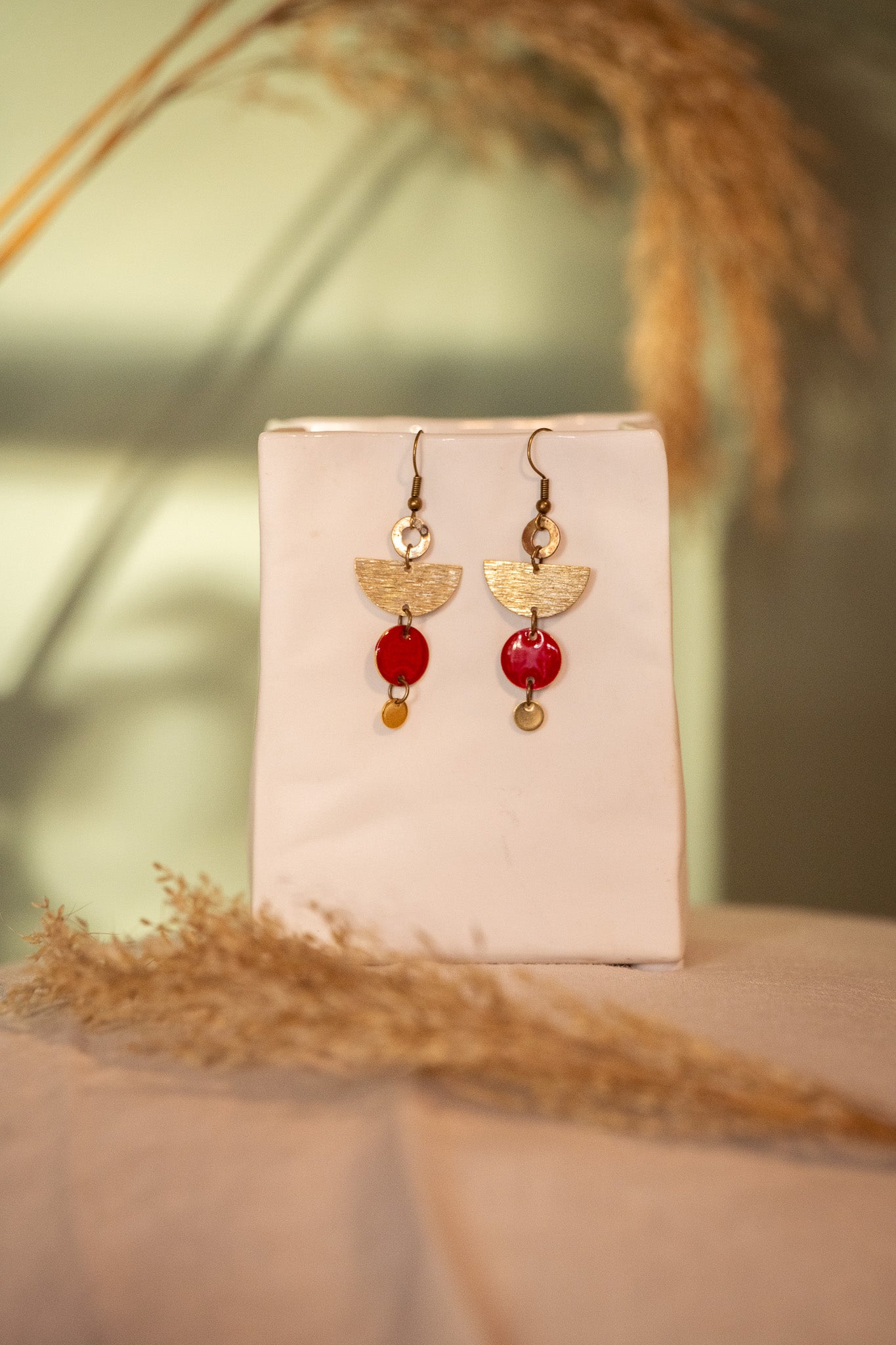 Agathe brass and enamel earrings