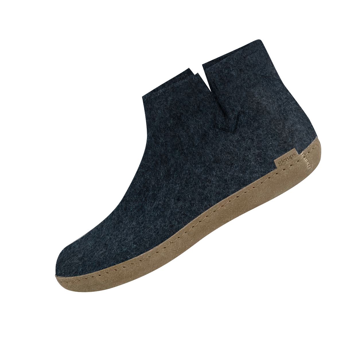 Glerups leather sole boot in denim